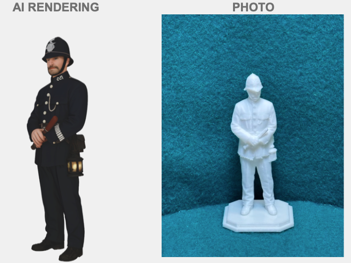 Polizeistreifenbeamter Bobby Mysteriöse Figur Deko Statue Puppenhaus Vitrine