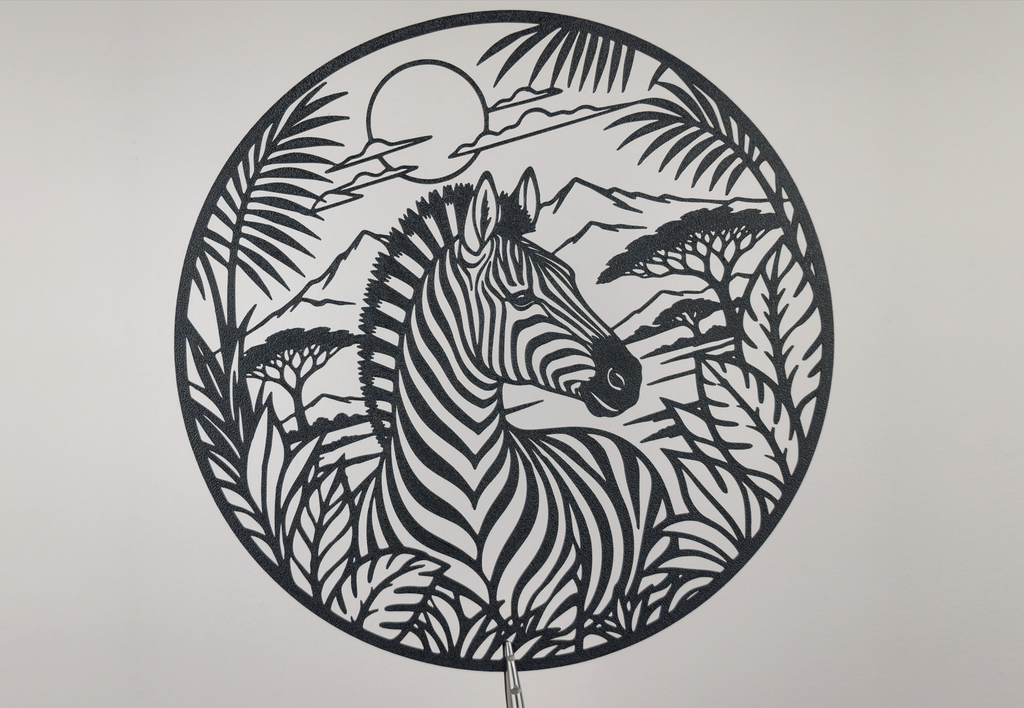 Safari Zebra 2D Wandkunst Wandbild Wanddeko Wanddekoration Tierfigur Tiere
