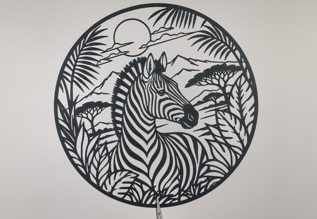 Safari Zebra 2D Wandkunst Wandbild Wanddeko Wanddekoration Tierfigur Tiere