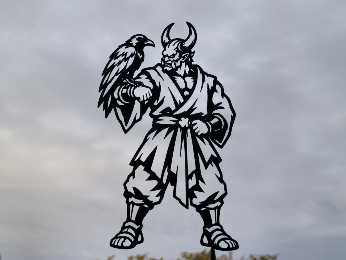 Oni Krieger Rabe Wandkunst Dekor Wandbild Wanddeko Wanddekoration Tiere