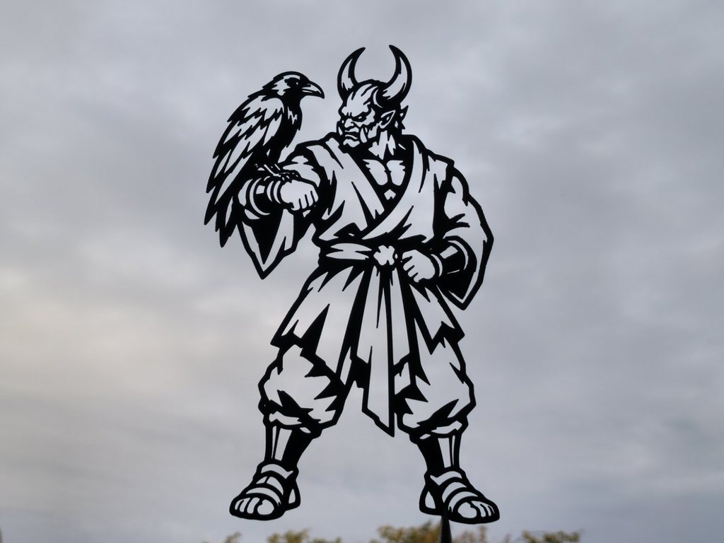 Oni Krieger Rabe Wandkunst Dekor Wandbild Wanddeko Wanddekoration Tiere