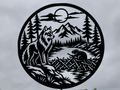Wolf und Biber Wildnis Wandkunst Dekor Wandbild Wanddeko Wanddekoration