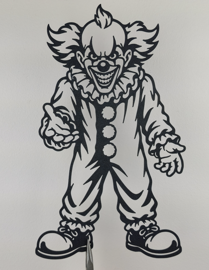 Gruseliger Clown 2D Wandkunst Wandbild Wanddeko Wanddekoration Wohnzimmer