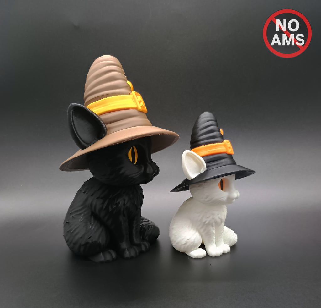 Süße Halloween-Hexenkatze Figur Deko