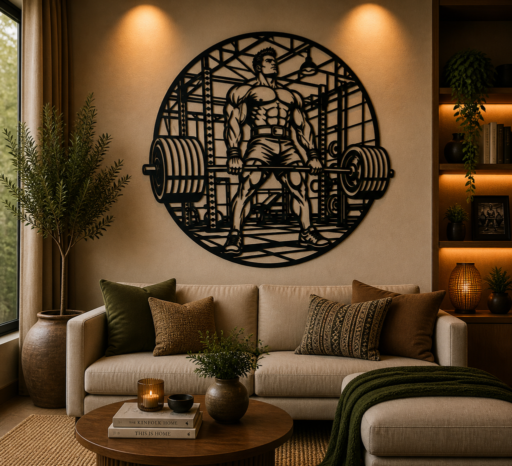 Schweres Kreuzheben Fitnessstudio 2D Wandkunst Wandbild Wanddeko Deko