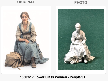 1880er 7 Frauen der Unterschicht Menschen 01 Figur Deko Statue Fantasy