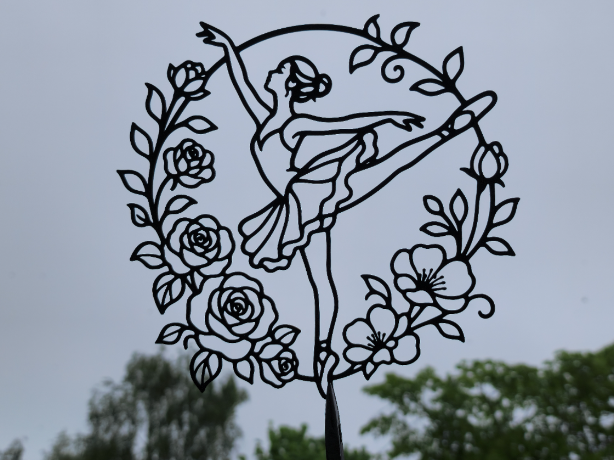 Ballerina Florale 2D Wandkunst Wandbild Wanddeko Wanddekoration Wohnzimmer