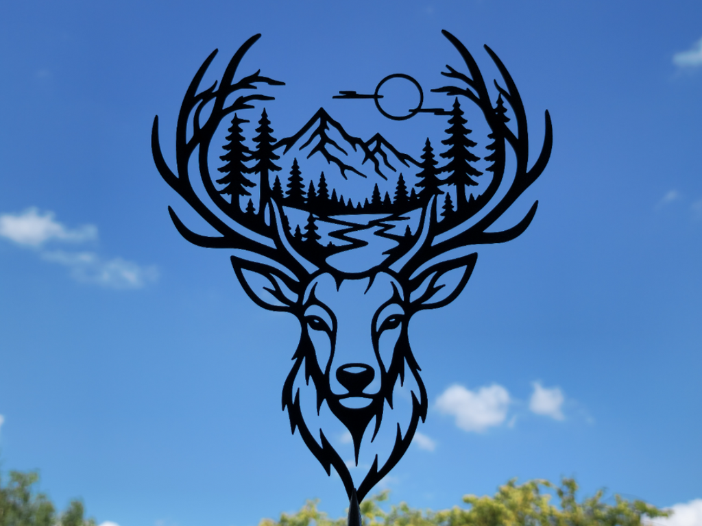 Majestätische Hirsch-Berg-Wandkunst Wandbild Wanddeko Wanddekoration Tiere