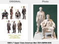 1880er Jahre 7 Amerikanische Herren der Oberschicht Figur Deko Statue