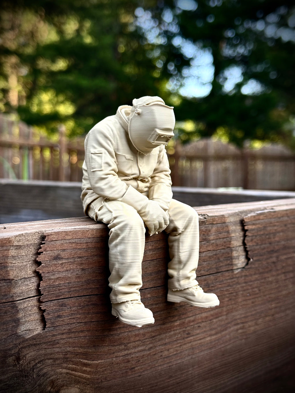 Figur Schweißer traurig Kantenhocker
