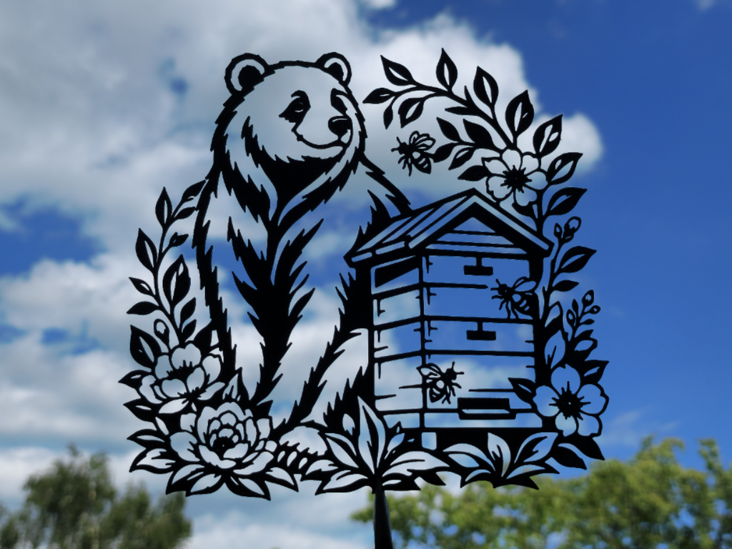 Bären und Bienenstock-Wandkunst-Dekor Wandbild Wanddeko Wanddekoration