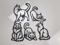 5 süße Katzenposen Wandkunst-Set Wandbild Wanddeko Wanddekoration Tiere