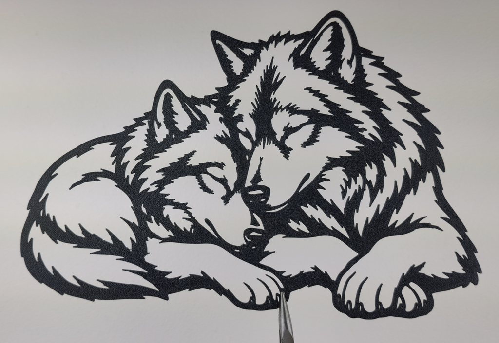 Schlafende Wolf Wandkunst Wandbild Wanddeko Wanddekoration Tierfigur Tiere