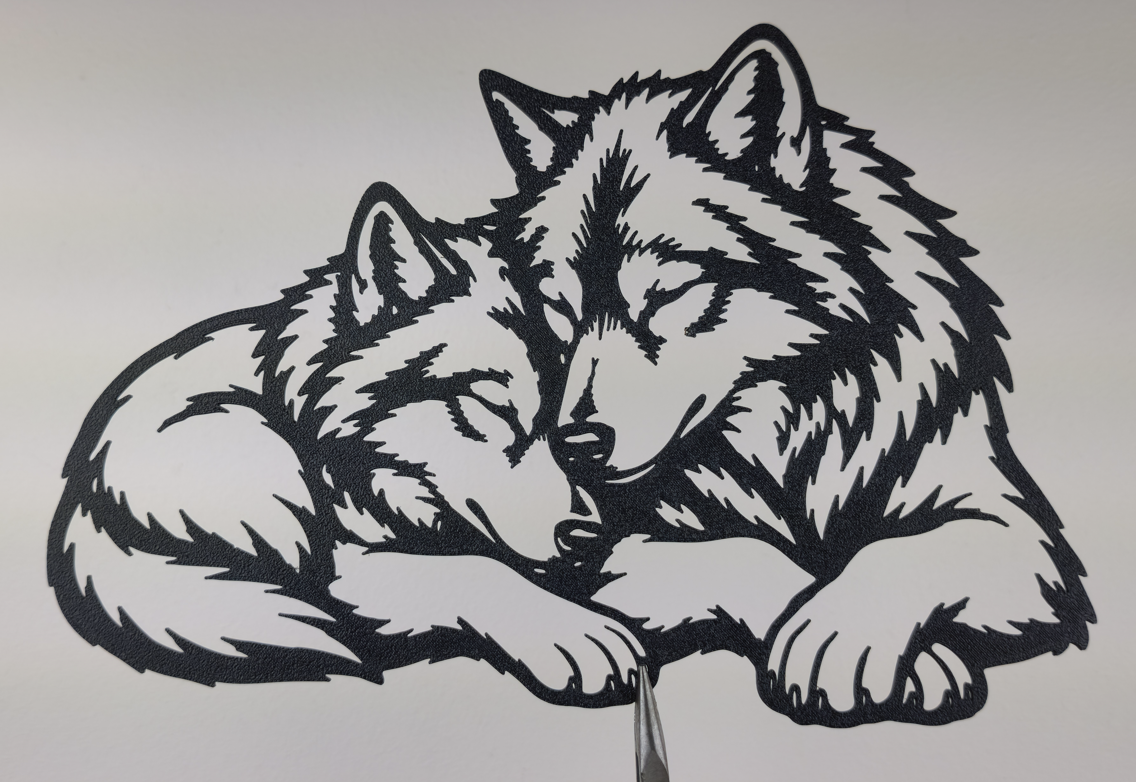 Schlafende Wolf Wandkunst Wandbild Wanddeko Wanddekoration Tierfigur Tiere