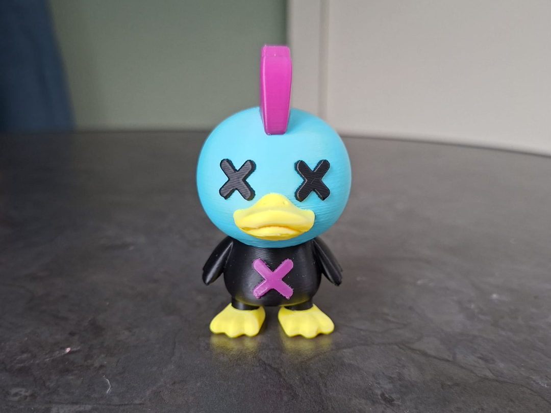 Punk Ente Unruhestifter Figur Deko Statue Weihnachten Weihnachtsdeko Tiere