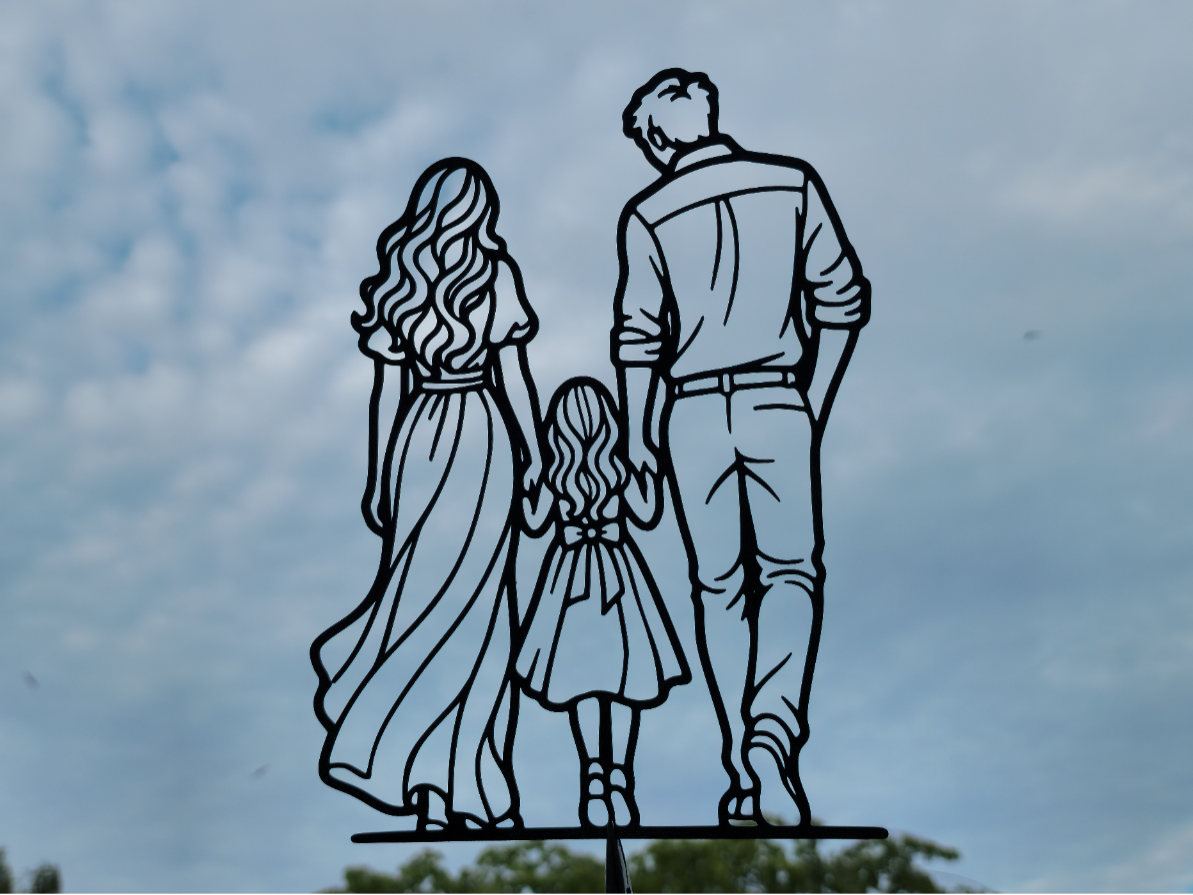 Familie Zusammen Spazierend Wandbild Wanddeko Wanddekoration Wohnzimmer