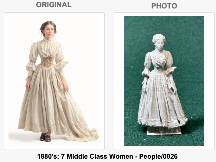 1880er 7 Frauen der Mittelklasse Personen 0026 Figur Deko Statue Fantasy