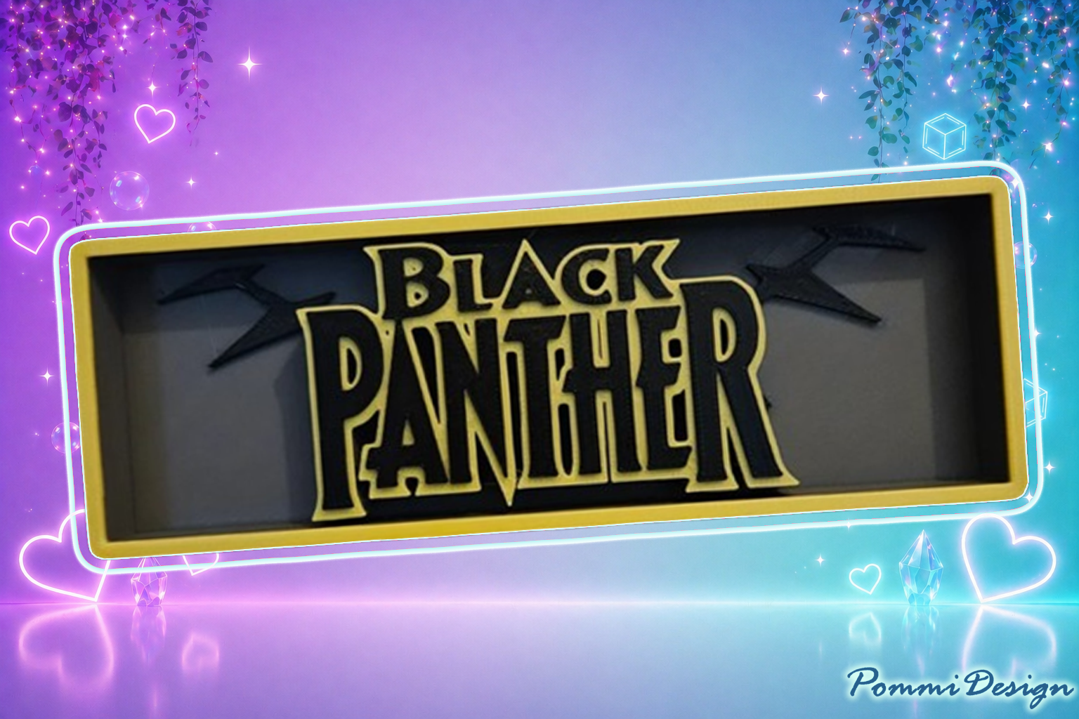 BlackPanther Marvel inspiré bouclier - Fan Art - Marchandise-PANNEAU/bouclier