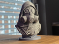 Figur mit Kapuze und Gasmaske Deko Statue Skulptur Dekoration Geschenk