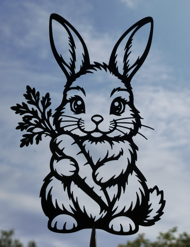 Niedlicher Hase mit Karotte Wandkunst Wandbild Wanddeko Wanddekoration süß