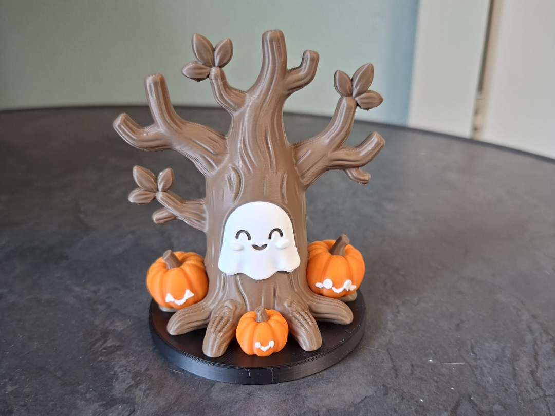 The Boo Tree Süßer Halloween-Geist & Kürbisse Figur Deko Statue Grusel süß