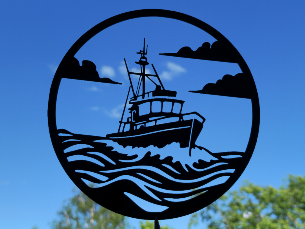 Fischerboot Meereslandschaft 2D Wandkunst Wandbild Wanddeko Wanddekoration