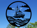 Fischerboot Meereslandschaft 2D Wandkunst Wandbild Wanddeko Wanddekoration