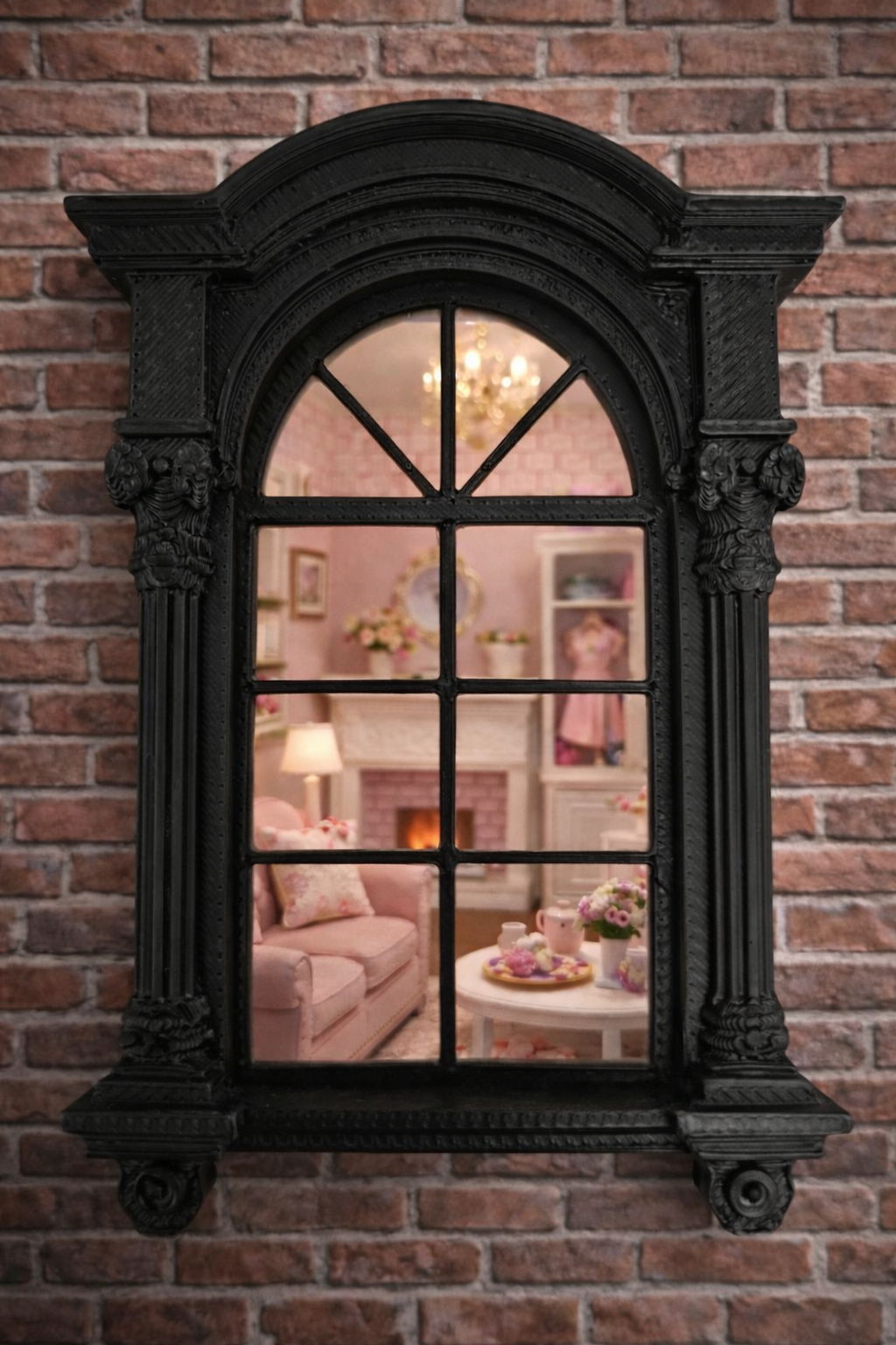 Viktorianisches Puppenhausfenster Nachtleucht-Edition Miniatur 1:12 Möbel