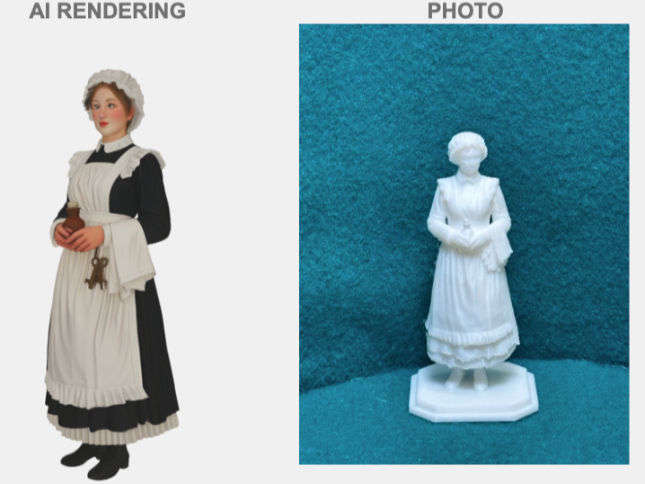 Speisekammer-Magd Mysteriöser Charakter Figur Deko Statue Puppenhaus Vitrine
