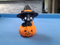 Pumpkin Paws Die kleine Hexenkatze Figur Deko Statue Halloween Grusel