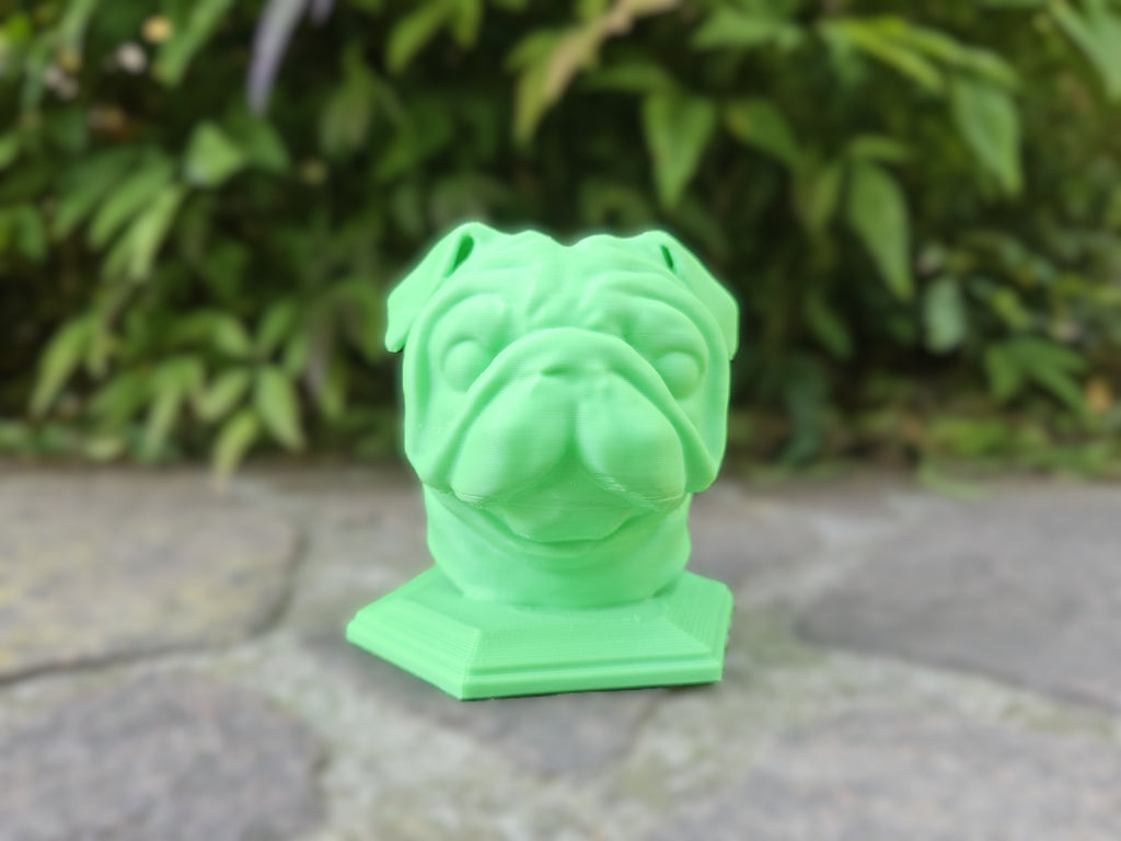 Mops Hundekopf Skulptur