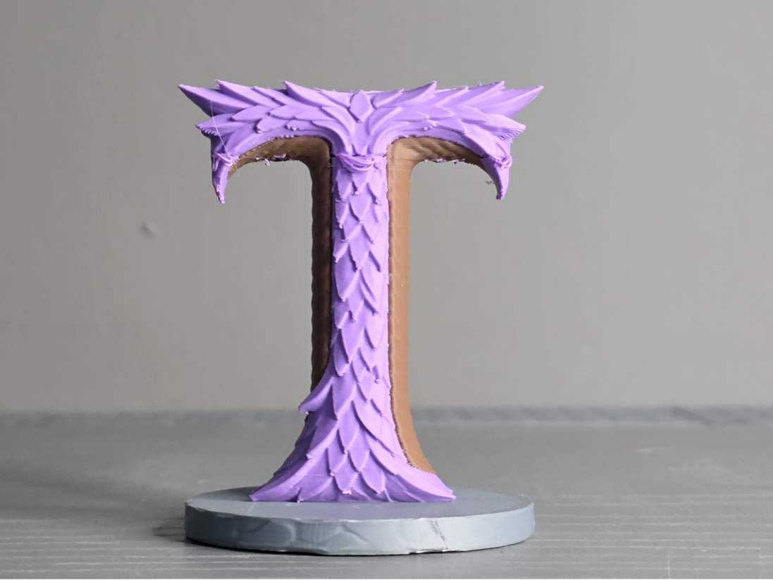 Drachenbuchstabe T Ausstellungs-Skulptur Figur Deko Statue Fantasy Vitrine