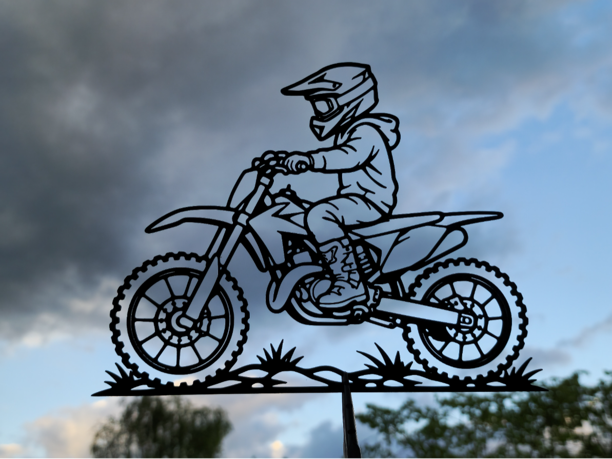 Dirt Bike Fahrer 2D Wandkunst Wandbild Wanddeko Wanddekoration Wohnzimmer