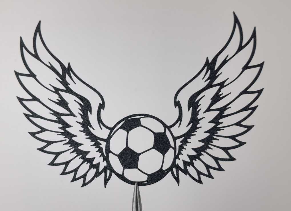 Fliegender Fußball mit Flügeln Wandkunst Wandbild Wanddeko Wanddekoration