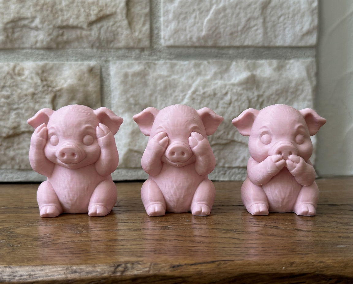 Nichts hören, sehen, sagen Figuren-Set Schweine