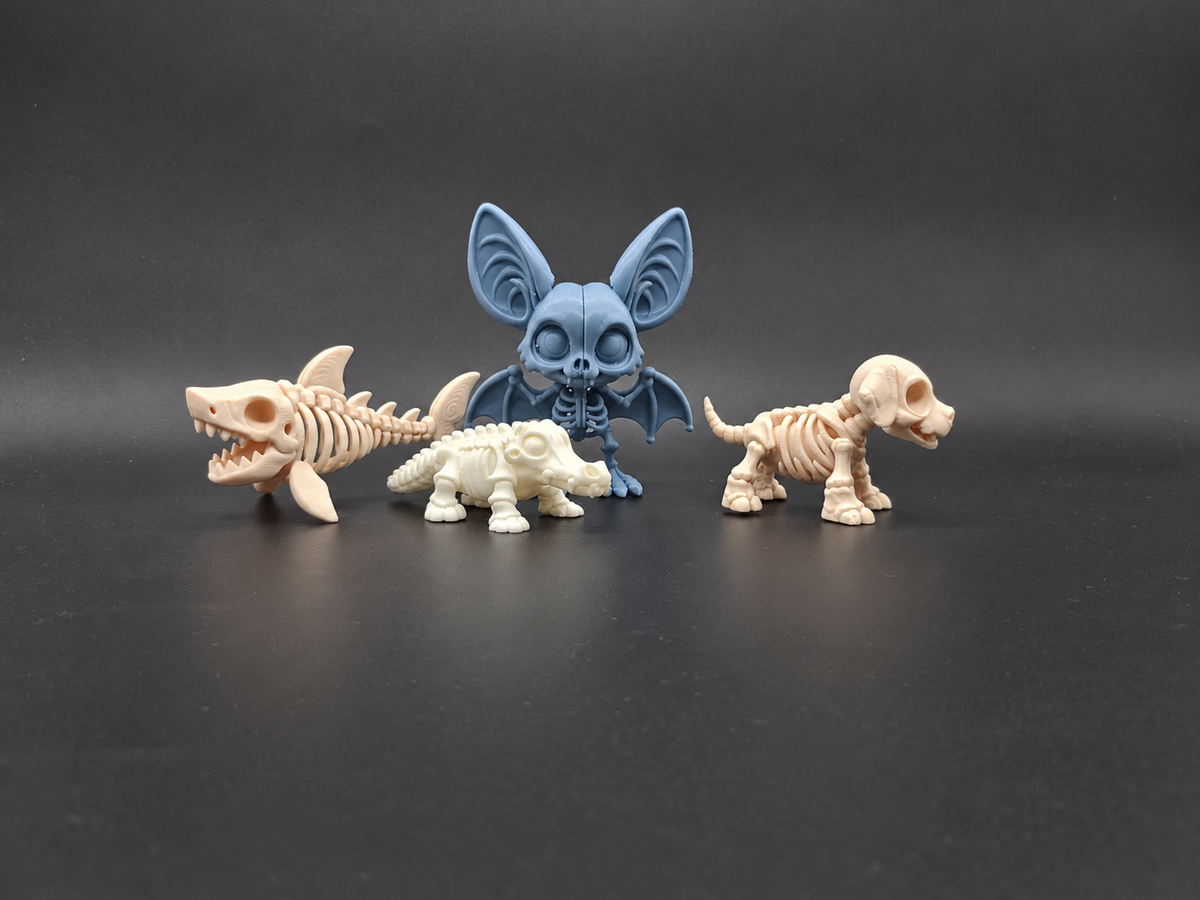 Chibi Skelett Tiere Halloween Set von 4 Figur Deko