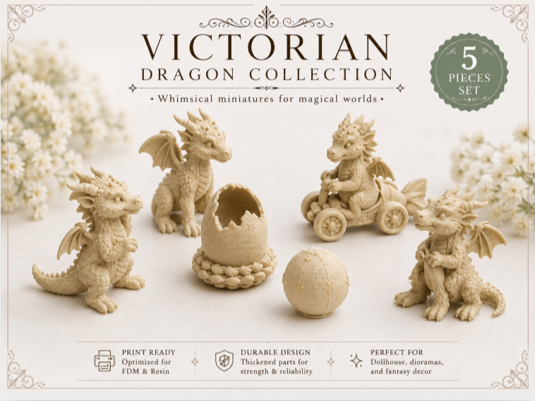 Babydrachen-Set 5 Miniaturfiguren Deko Statue Fantasy Mittelalter Diorama