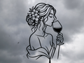 Elegante Frau mit Wein Wandkunst Wandbild Wanddeko Wanddekoration Deko