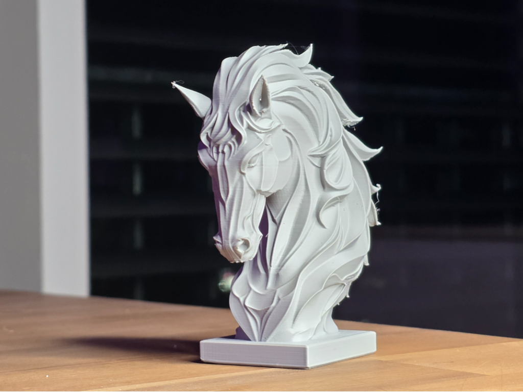 Wunderschöne realistische aus Ton geformte Pferde-Büste Figur Deko Statue