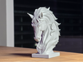 Wunderschöne realistische aus Ton geformte Pferde-Büste Figur Deko Statue