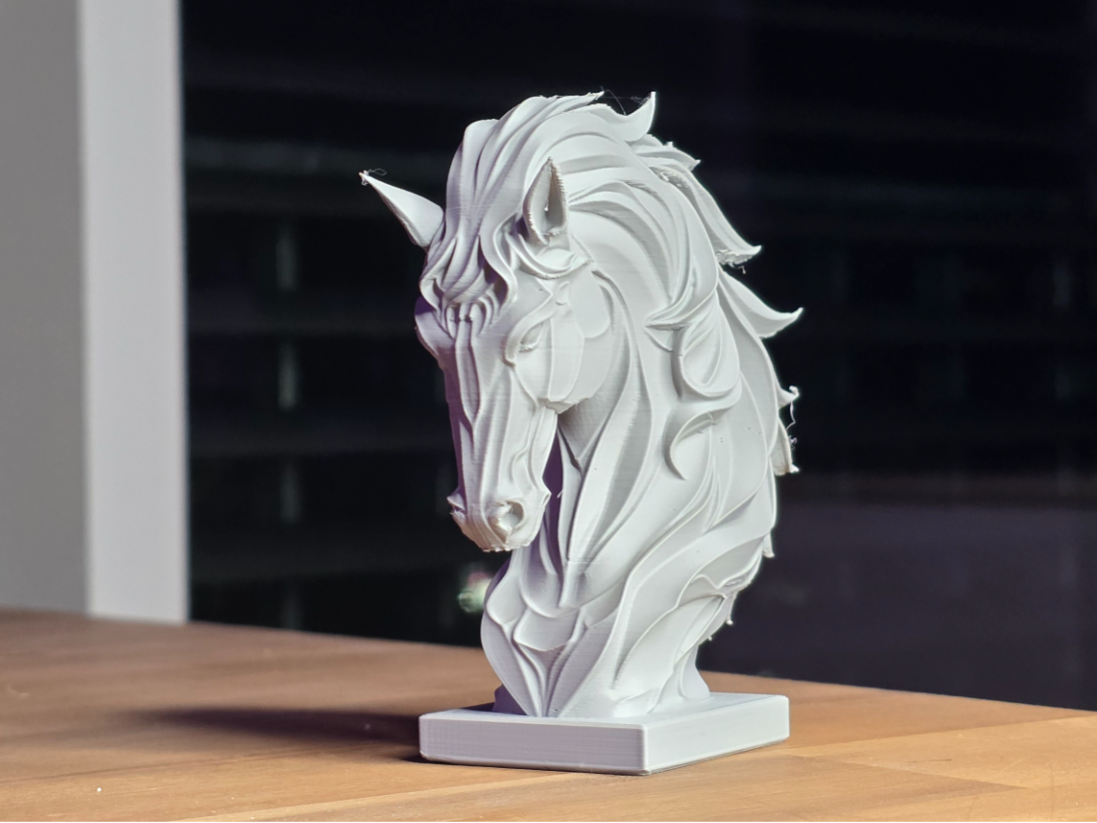 Wunderschöne realistische aus Ton geformte Pferde-Büste Figur Deko Statue