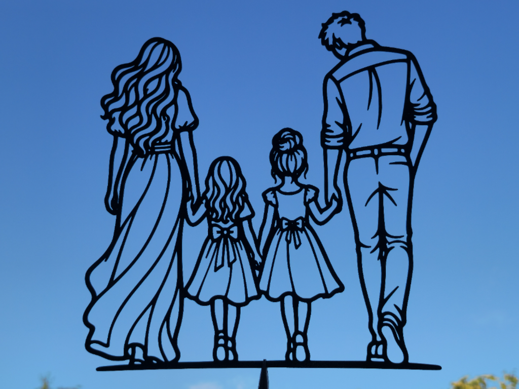 Familienwandbild für vier Personen Wanddeko Wanddekoration Wohnzimmer Deko