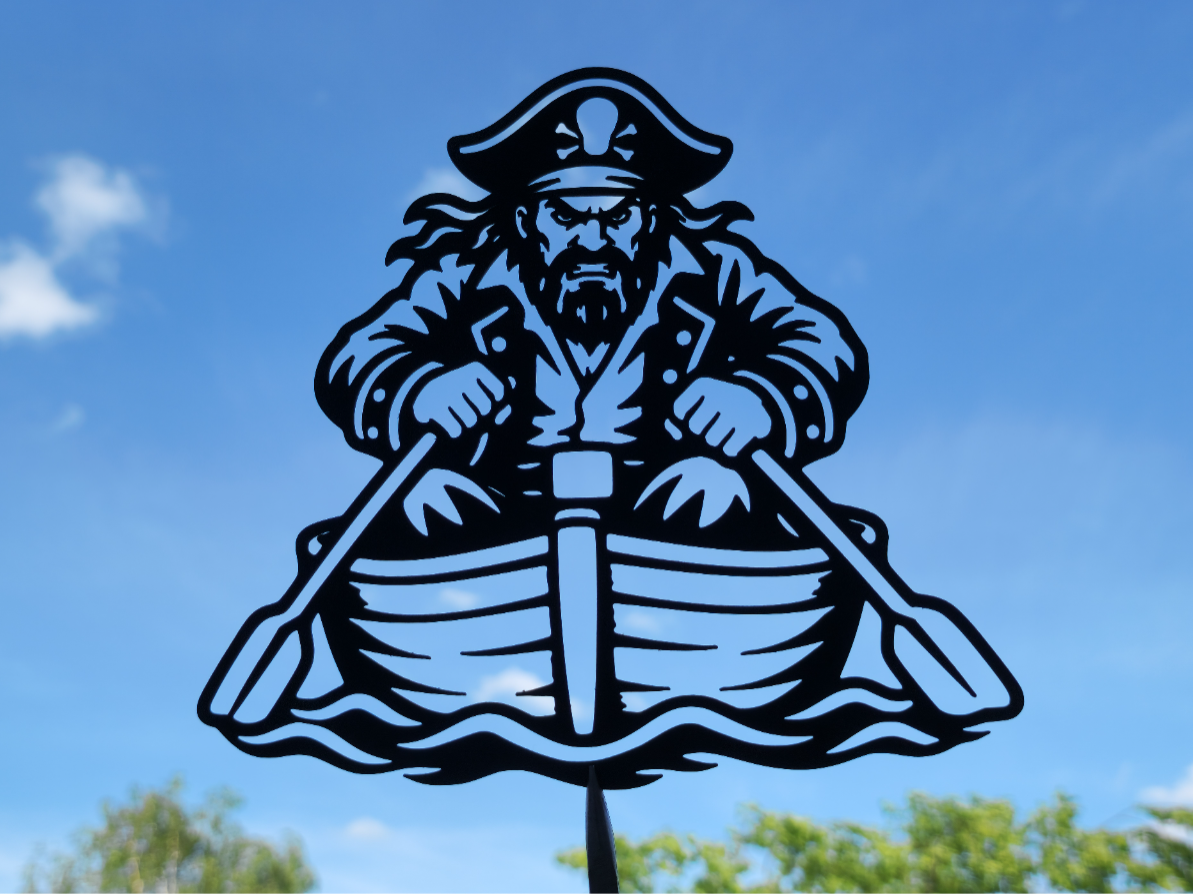 Piraten-Ruderboot 2D Wandkunst Wandbild Wanddeko Wanddekoration Wohnzimmer