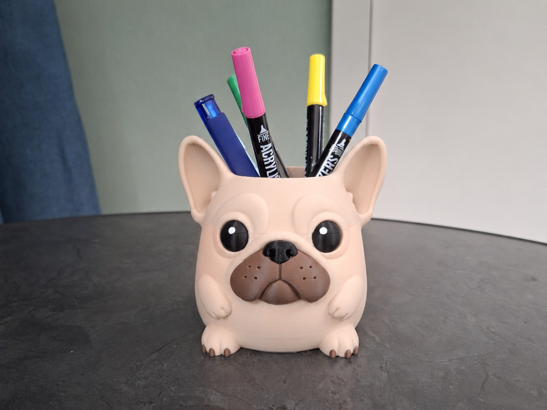 Frenchie Buddy Stifthalter Figur Deko Statue Weihnachten Weihnachtsdeko