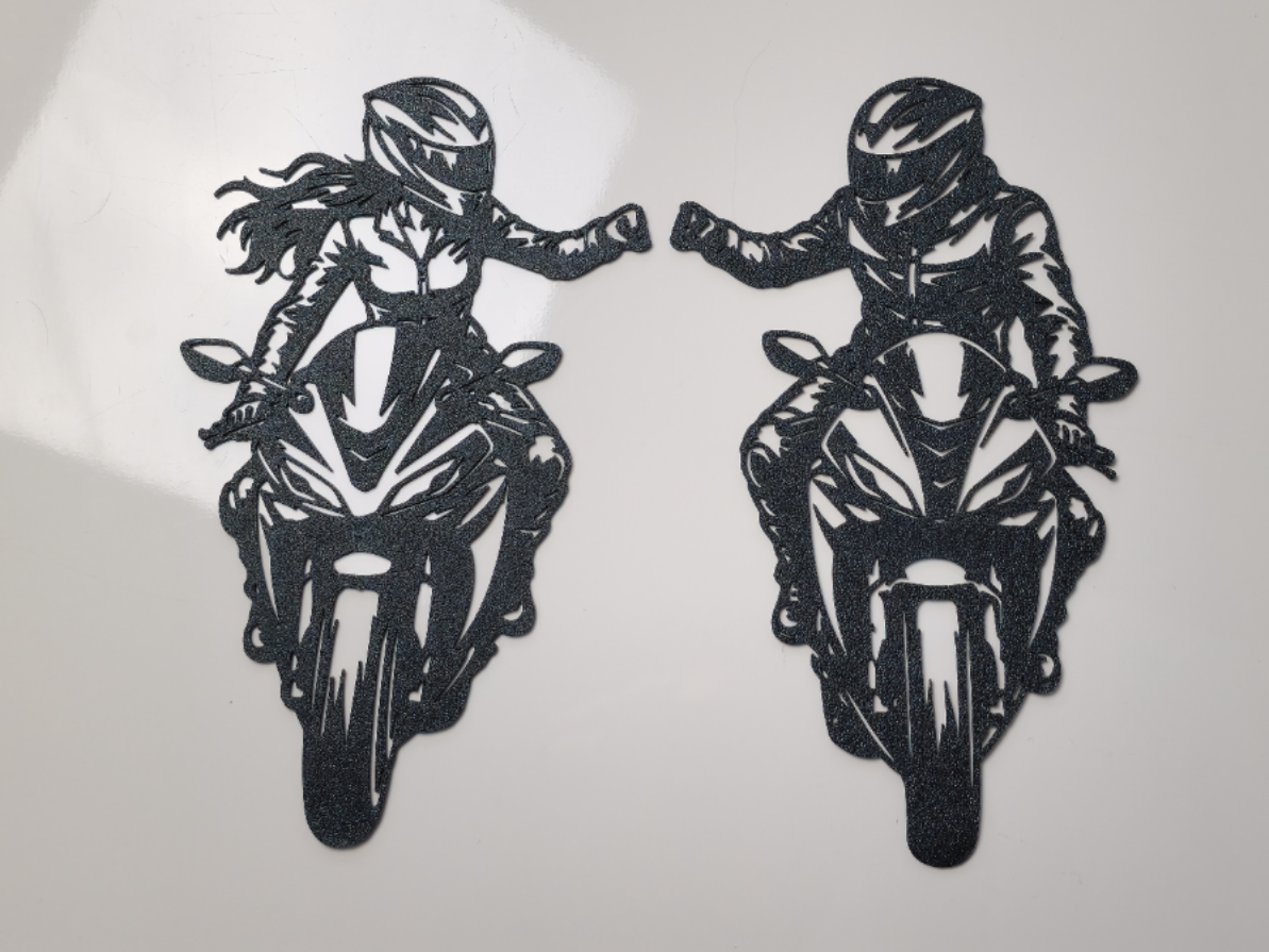 Wandkunst Motorrad-Paar Faust-Bump Wandbild Wanddeko Wanddekoration Liebe