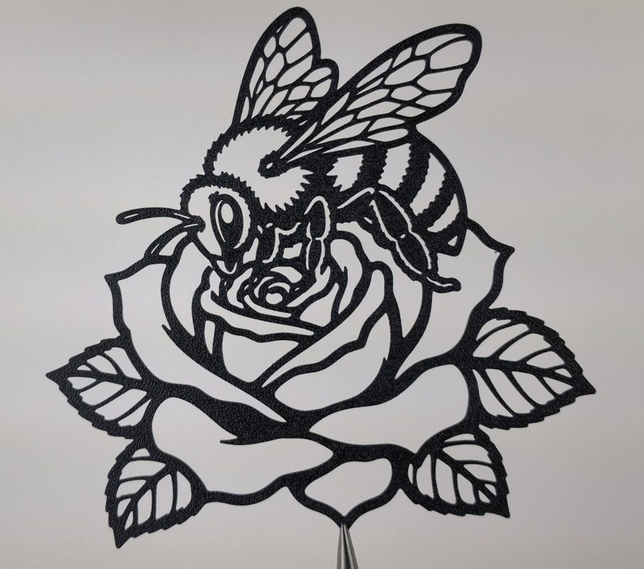 Bienen und Rosen-Wandkunst Wandbild Wanddeko Wanddekoration Tierfigur Deko