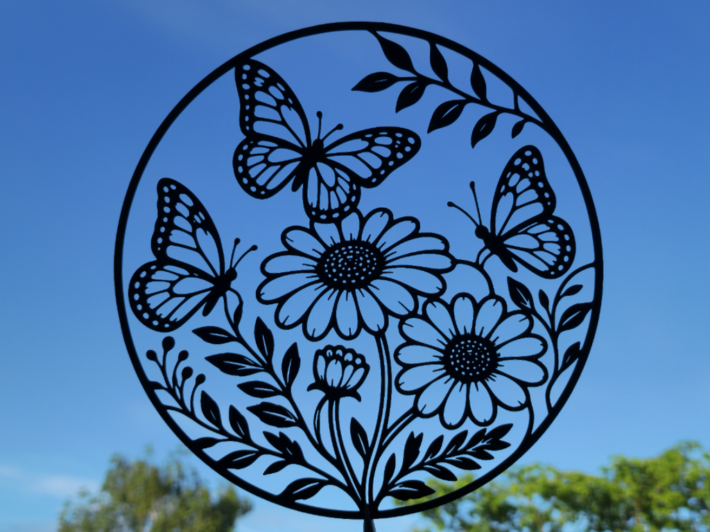 Schmetterlinge und Gänseblümchen 2D-Wandkunst Wandbild Wanddeko Wohnzimmer