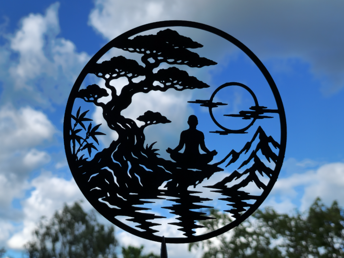 Zen Meditation Gebirgslandschaft 2D Wandkunst Wandbild Wanddeko Wohnzimmer