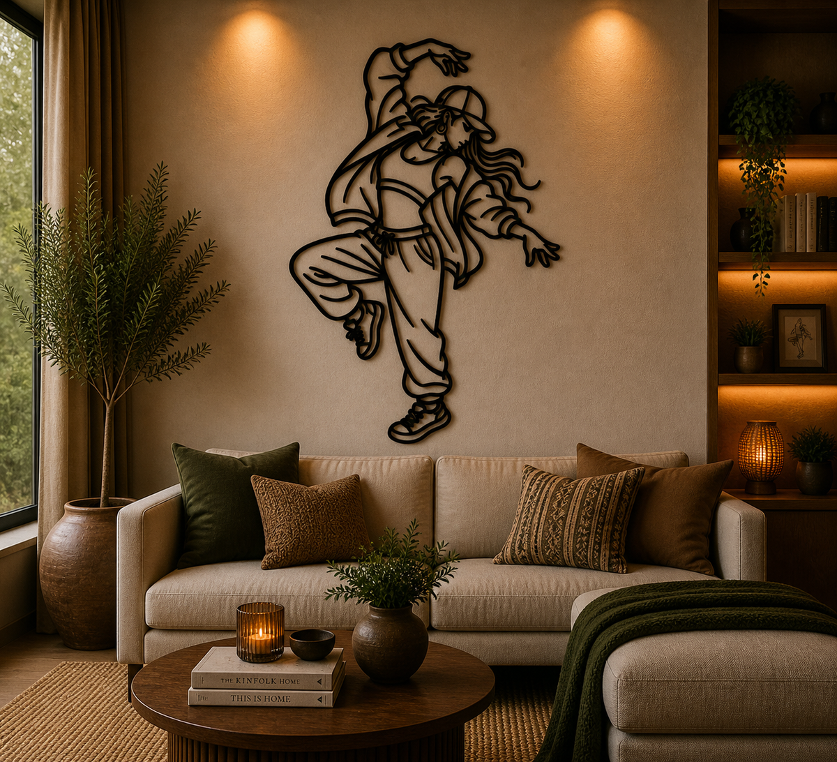 Street Dance Girl 2D Wandkunst Wandbild Wanddeko Wanddekoration Wohnzimmer