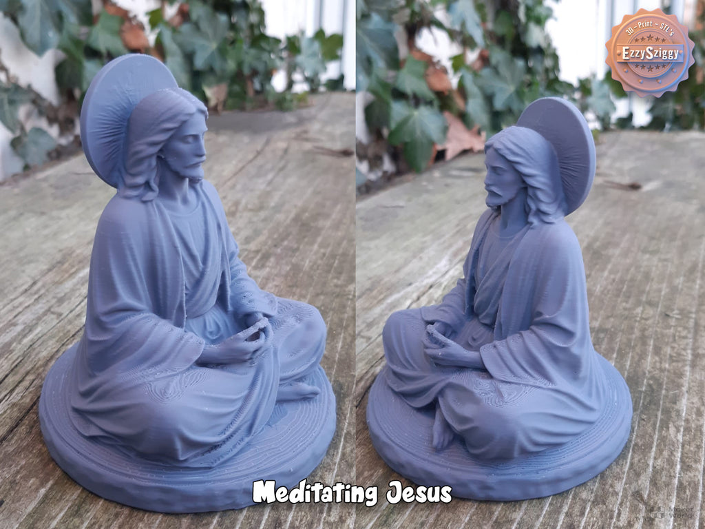 Meditierender Jesus Figur Deko Statue Skulptur Dekoration Geschenk Vitrine